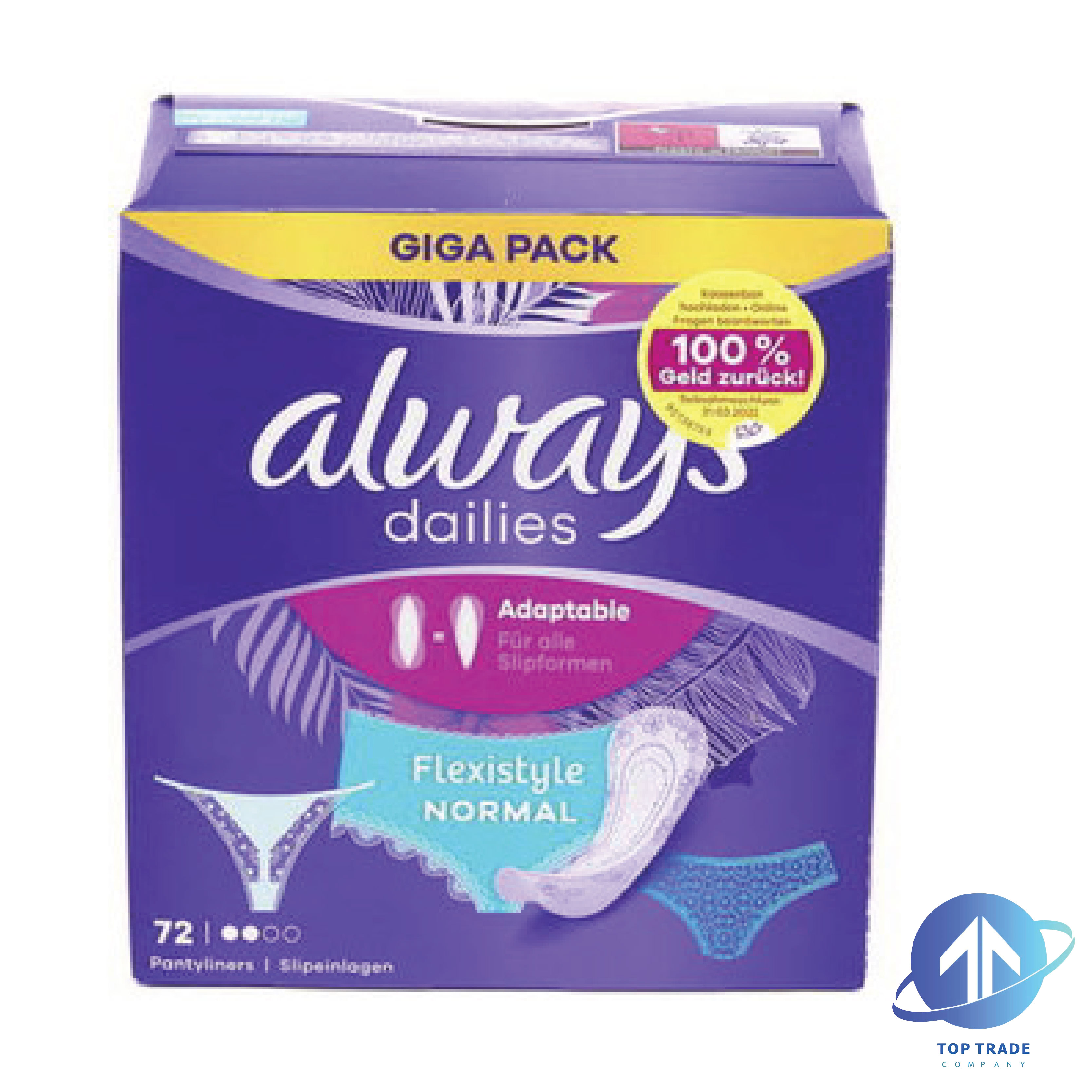Always Dailies Flexistyle sanitary napkins Normal 72pcs
